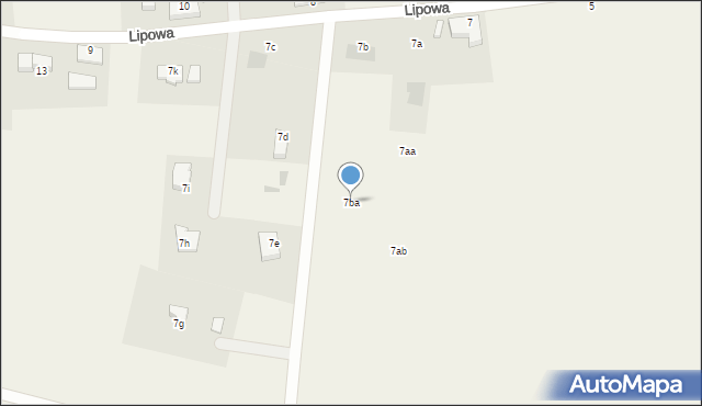 Krępsko, Lipowa, 7ba, mapa Krępsko