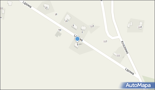 Kroczewo, Lipowa, 5, mapa Kroczewo