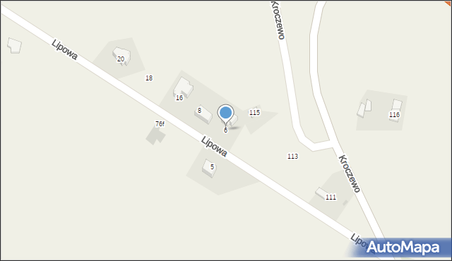 Kroczewo, Lipowa, 6, mapa Kroczewo
