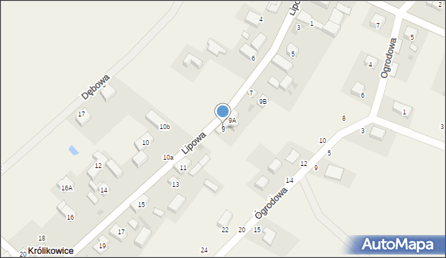 Królikowice, Lipowa, 9, mapa Królikowice