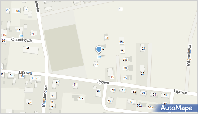 Kruszyn, Lipowa, 19, mapa Kruszyn