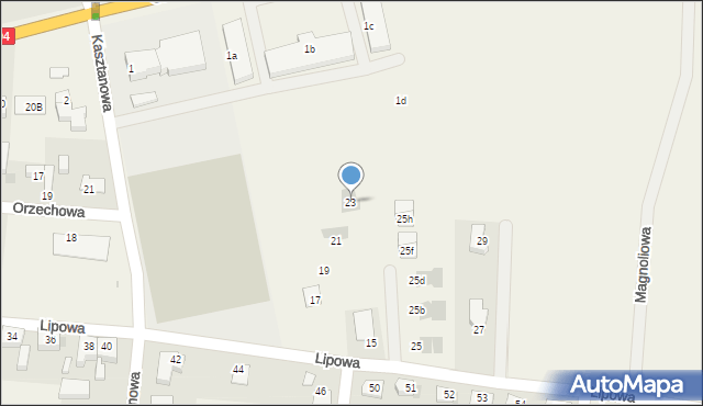 Kruszyn, Lipowa, 23, mapa Kruszyn