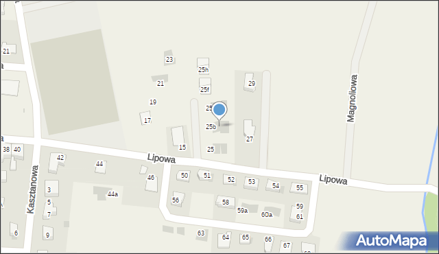 Kruszyn, Lipowa, 25c, mapa Kruszyn