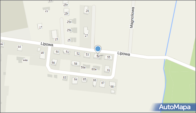 Kruszyn, Lipowa, 54, mapa Kruszyn