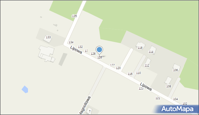 Kruszyn Krajeński, Lipowa, 126, mapa Kruszyn Krajeński