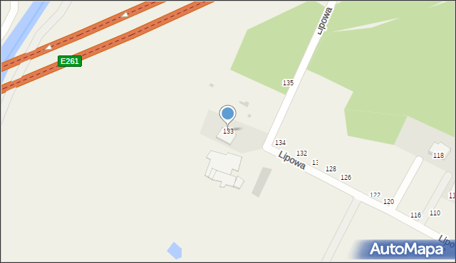 Kruszyn Krajeński, Lipowa, 133, mapa Kruszyn Krajeński