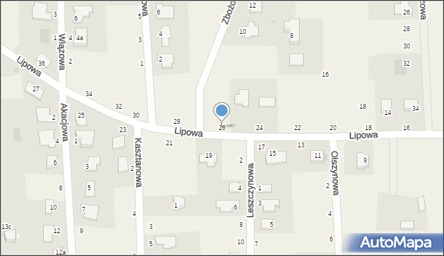 Kruszyn Krajeński, Lipowa, 26, mapa Kruszyn Krajeński