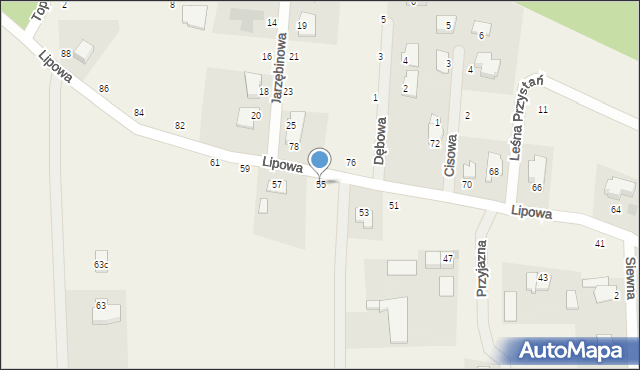 Kruszyn Krajeński, Lipowa, 55, mapa Kruszyn Krajeński