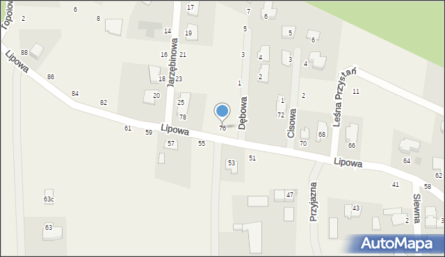 Kruszyn Krajeński, Lipowa, 76, mapa Kruszyn Krajeński