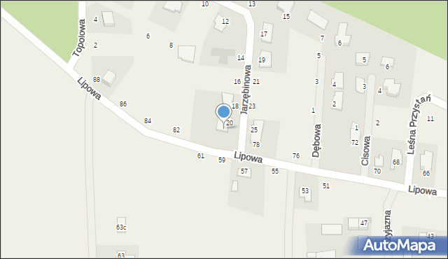 Kruszyn Krajeński, Lipowa, 80, mapa Kruszyn Krajeński