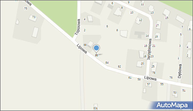 Kruszyn Krajeński, Lipowa, 86, mapa Kruszyn Krajeński
