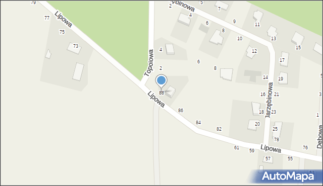 Kruszyn Krajeński, Lipowa, 88, mapa Kruszyn Krajeński