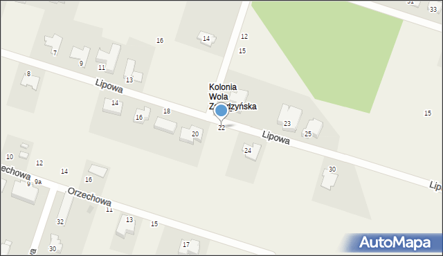 Ksawerów, Lipowa, 22, mapa Ksawerów