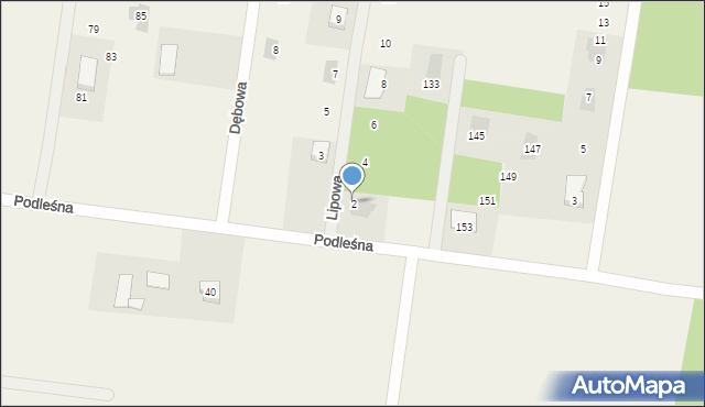 Kuriany, Lipowa, 2, mapa Kuriany