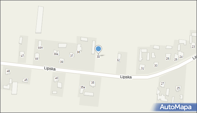 Łabunie, Lipska, 34, mapa Łabunie