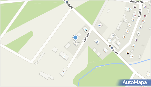 Łąck, Lipowa, 2, mapa Łąck