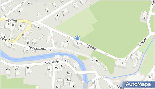 Lądek-Zdrój, Lipowa, 4, mapa Lądek-Zdrój