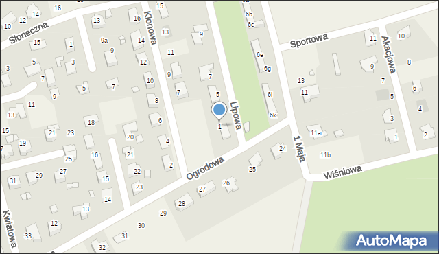 Łambinowice, Lipowa, 1, mapa Łambinowice