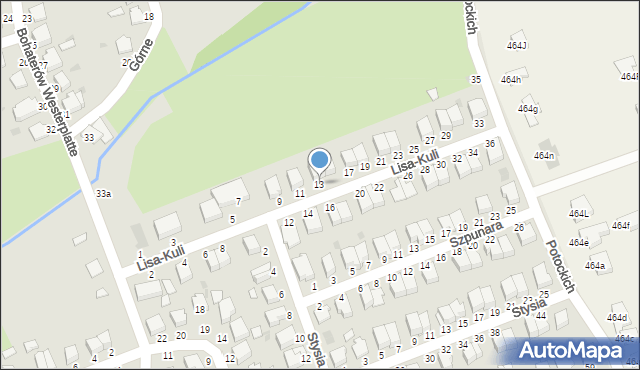 Łańcut, Lisa-Kuli Leopolda, płk., 13, mapa Łańcut