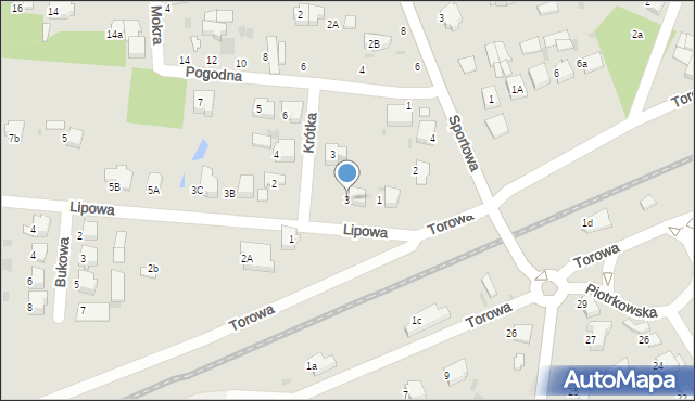 Łask, Lipowa, 3, mapa Łask