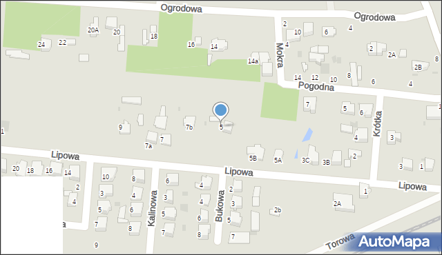 Łask, Lipowa, 5, mapa Łask