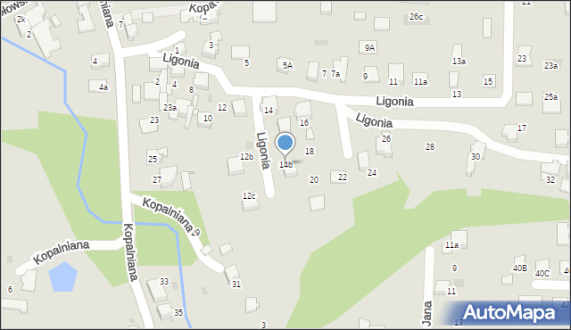 Łaziska Górne, Ligonia, 14b, mapa Łaziska Górne