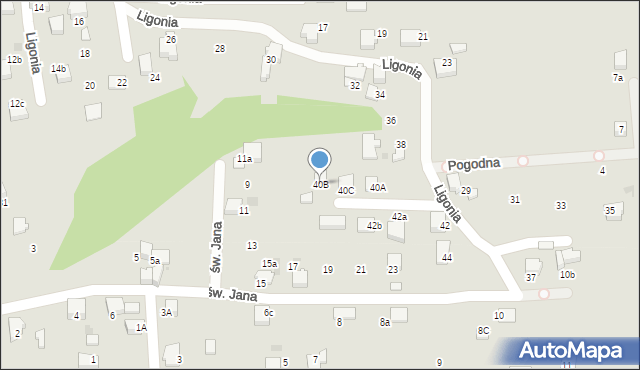 Łaziska Górne, Ligonia, 40B, mapa Łaziska Górne