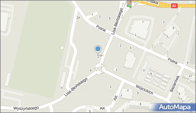 Łęczna, Lisa-Błońskiego, 2, mapa Łęczna