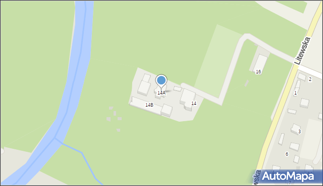 Łęczna, Litewska, 14A, mapa Łęczna