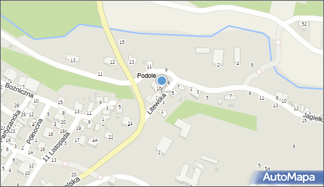 Łęczna, Litewska, 4, mapa Łęczna