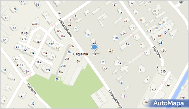 Legionowo, Listopadowa, 14, mapa Legionowo