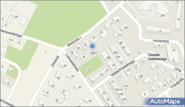 Legionowo, Listopadowa, 36A, mapa Legionowo