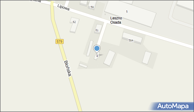 Leszno, Lipowa, 4, mapa Leszno