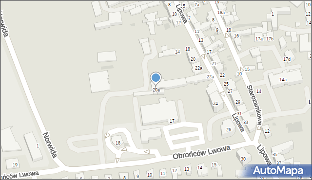 Leszno, Lipowa, 20a, mapa Leszno