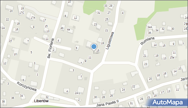 Libertów, Ligustrowa, 13, mapa Libertów