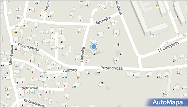 Libiąż, Litewska, 4, mapa Libiąż