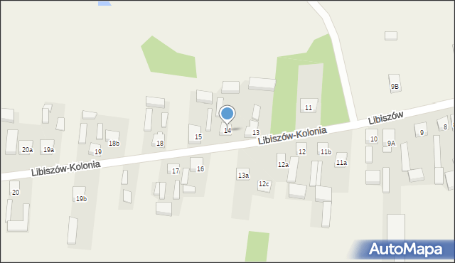 Libiszów-Kolonia, Libiszów-Kolonia, 14, mapa Libiszów-Kolonia
