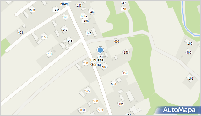 Libusza, Libusza, 153, mapa Libusza