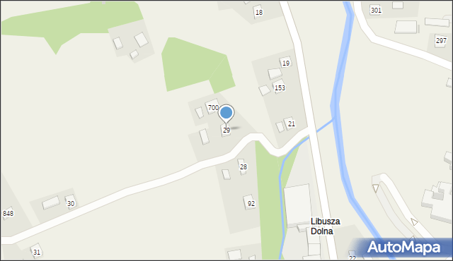 Libusza, Libusza, 29, mapa Libusza