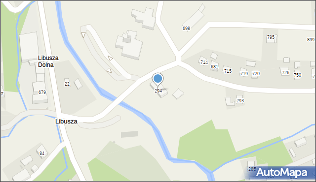 Libusza, Libusza, 294, mapa Libusza