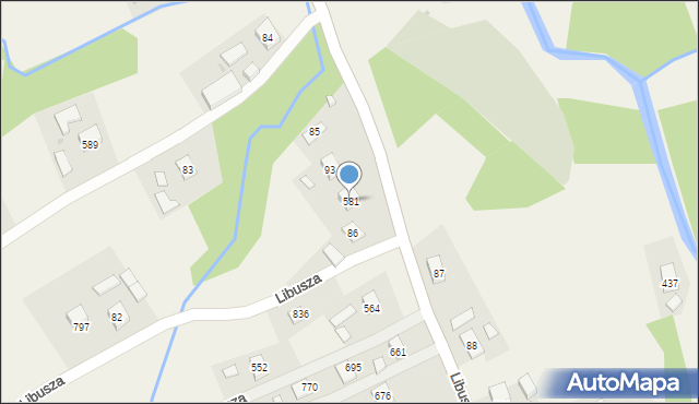 Libusza, Libusza, 581, mapa Libusza