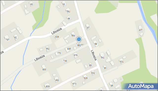 Libusza, Libusza, 661, mapa Libusza