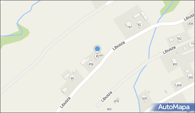 Libusza, Libusza, 81, mapa Libusza