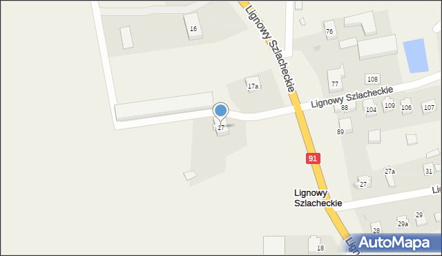 Lignowy Szlacheckie, Lignowy Szlacheckie, 17, mapa Lignowy Szlacheckie