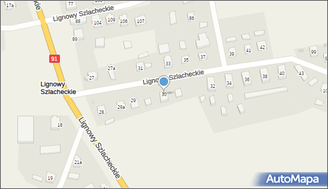 Lignowy Szlacheckie, Lignowy Szlacheckie, 30, mapa Lignowy Szlacheckie