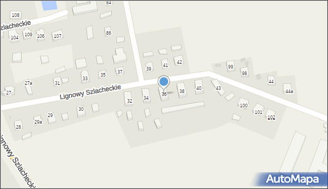 Lignowy Szlacheckie, Lignowy Szlacheckie, 36, mapa Lignowy Szlacheckie