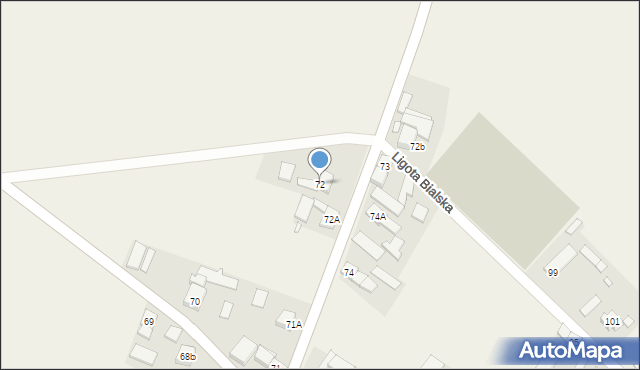 Ligota Bialska, Ligota Bialska, 72, mapa Ligota Bialska