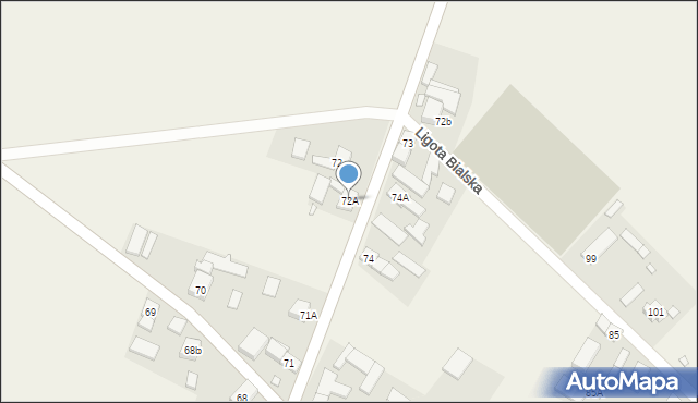 Ligota Bialska, Ligota Bialska, 72A, mapa Ligota Bialska