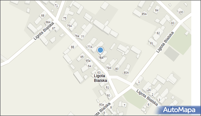 Ligota Bialska, Ligota Bialska, 78A, mapa Ligota Bialska