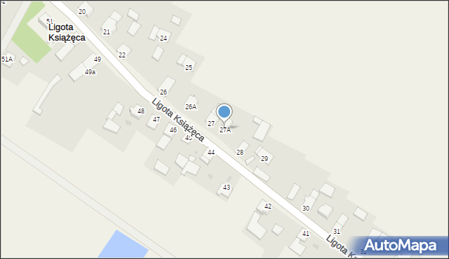 Ligota Książęca, Ligota Książęca, 27A, mapa Ligota Książęca